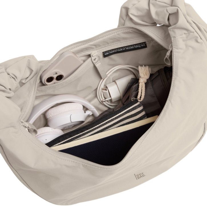 GOTBAG. Moon Bag Ruffle large monochrome soft shell